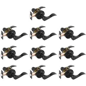 Gobrico 6 Pack Wave Passage Interior Door Lever Handles, Matte Black Hallway/Closet Knob Without Locking for Right/Left Handed Door in Saudi Arabia