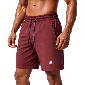 Mens Athletic Gym Shorts Lightweight Quick Dry Workout Running Shorts with Zipper Pockets in Saudi Arabia