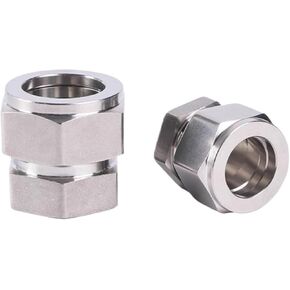 غطاء طرفي 1/16 بوصة - 1 بوصة 3-25 مم أنبوب OD ضغط Union SUS316L 304 وصلة تركيب أنابيب من الفولاذ المقاوم للصدأ موصل متري قفل صامولة UNF (2000 PSI SS304، 20MM_METRIC NUT) in Kuwait