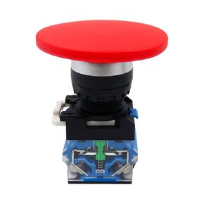 Momentary Big 60mm Mushroom Cap Push Button Switch Self Reset No Lock Round 1NO1NC Button Silver Contact 22mm LA38-11M/60 (Color : Red, Size : Self Reset Type) in Saudi Arabia