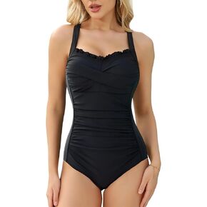 Mannice ملابس سباحة للتحكم في البطن للنساء 2026 بدلة سباحة قطعة واحدة مثيرة متقاطعة من الخلف بدلة استحمام للتنحيف in Kuwait