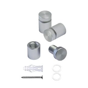 Pack of 12 Aluminum Wall Spacers, Standoff Screws, Sign Standoff Mounting Hardware Glass Standoff for Acrylic Signs (Satin Chrome, 1/2" x 1/2") in Saudi Arabia
