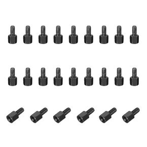 PATIKIL 48pcs M4x25mm+6mm ذكر أنثى سداسي المواجهة، الكربون الصلب PCB اللوحة الأم فاصل مواجهات لحالات الكمبيوتر لوحات الدوائر FPV الطائرة بدون طيار كوادكوبتر، أسود in Kuwait