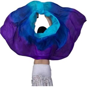 Women's Silk Belly Dance Scarf Women Real Silk Belly Dancing Silk Veils Hand Thrown Silk Scarf Shawl Gradient Dancing Accessories Belly Dance Veil For performance competitions(SK012,270x114cm) in Kuwait