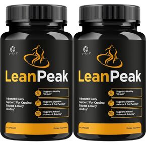 (عبوتان) Lean Peak - كبسولات Lean Peak المتقدمة تدعم التركيبة الممتازة، حبوب LeanPeak القصوى قوة طبيعية تمامًا للصحة العامة ومراجعات العافية العامة، 120 كبسولة لمدة شهرين in Kuwait