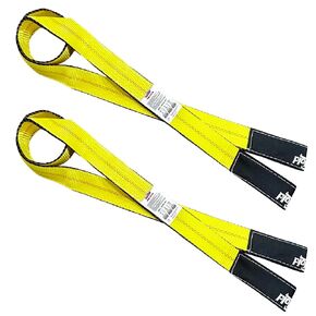 حزام شبكي لحبال الرفع بطول 2 بوصة × 6.6 قدم/نهاية حماية من التآكل، حبال رفع العين المسطحة للخدمة الشاقة مع حلقات معززة بوزن 13000 رطل لآلة رفع الأشجار وحفظ الأثاث 2PK in Kuwait