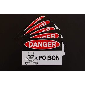 ملصقات الفينيل Danger Poison (5 عبوات) - مقاس 5 بوصات × 3.5 بوصات لكل منها (X5PS 86) in Kuwait