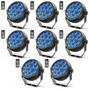 Rechargeable Stage Lights, 2200mAh Battery Powered LED Par Lights with Remote & Sound Activated, 12 RGB Portable Uplights for Events Wedding Party Club Concert Indoor 8Packs in Kuwait