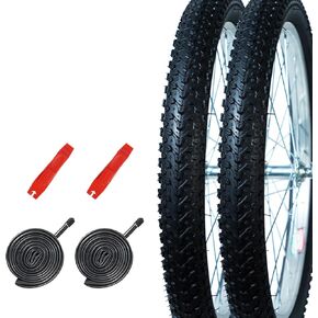 2 Pack Mountain Bike Tires Repairment Set, 20/24/26/29 inch Bike Tires with Inner Tube and Levers, 30TPI Puncture, High Grip Knobby Design for On Off-Road Use in Saudi Arabia