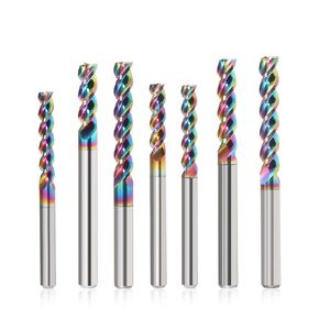 10Pcs 3.175/4/5/6/8/10mm 3 Flutes U Slot Efficient End Mill Tools CNC Spiral Router Coated Milling Cutter for Aluminum Alloy(2.0dx6Hx4Dx50L) in Kuwait