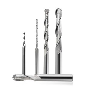 10Pcs 3.175/4/6/8mm 2 Flute Ball Nose Spiral Milling Cutter CNC Router Bit Wood Engraving Bit Carbide End Mill(3.175x28) in Kuwait