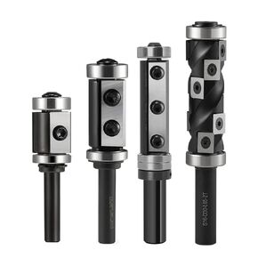 1Pcs Flush Trim Router Bit 8mm 12mm 12.7mm Shank Top and Bottom Double Bearings Trimmer Cutter Blades(12.7xD30xL65mm) in Kuwait