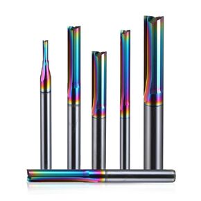 10Pcs 2 Flutes Straight Slot Milling Cutter CNC Cutting Tools Router Bit Wood Working End Mill(3.175x2.0x15x38L) in Kuwait