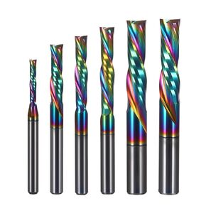10Pcs 3.175/4/5/6/8mm Left Handed Two Flute End Mill, CNC Down Cut Milling Cutter(6x32x60L) in Kuwait