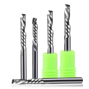 5Pcs 3.175/4/5/6/8mm UP Down Cut Single Flute Spiral Milling Cutter 1F CNC End Mill for Wood Cutter Bits(6.0x25x50L) in Kuwait