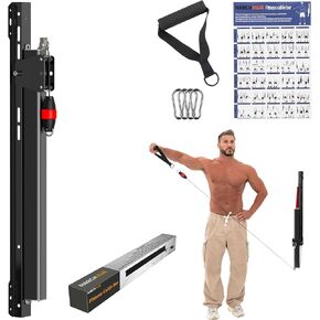 جهاز كابل للجيم المنزلي، معدات تمارين وتمرين مثبتة على الحائط مع مقاومة قابلة للتعديل، معدات لياقة بدنية مدمجة، مدرب متعدد الوظائف لتقوية الجسم بالكامل، توحيد اللون، تدريب إعادة التأهيل in Kuwait