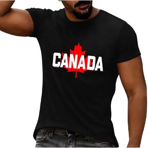 Men's Short Sleeve Shirts Canada Maple Leaf Print Graphic Tees Fashion Basic Beach Vacation Tops in Saudi Arabia