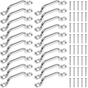 20Pcs Rope Loop Pad Eye, 316 Stainless Steel Bimini Boat Top PAD Eye with 40 Pcs Screws, Footman Loop for Kayak Canoe Rigging in Kuwait