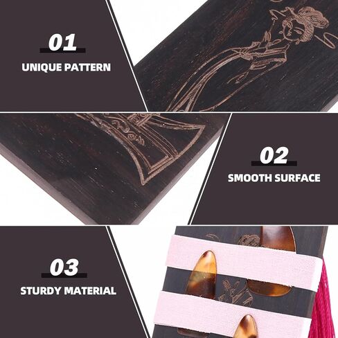 لوح تخزين الأظافر Guzheng من خشب الصندل من Toyvian، حامل اختيار الأظافر المضاد لفقدانه للبالغين وPipa الخشبي القديم مناسب لـ Guzheng والأدوات الشعبية، لون عشوائي in Kuwait