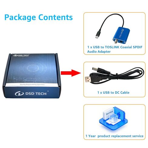 DSD TECH SH-AU03A محول صوت USB إلى SPDIF يدعم DSD64 و192K 32Bit PCM in Saudi Arabia