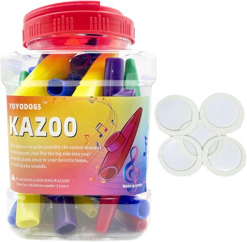 42pcs Plastic Kazoo Bulk with 208pcs Alphabet Stickers Game Multiple Colors Kazoo for Kids Adult Musical Instruments Tones for Classroom Party Favors Comedic or Playful Purposes in Kuwait