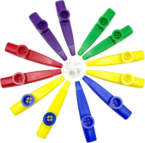 42pcs Plastic Kazoo Bulk with 208pcs Alphabet Stickers Game Multiple Colors Kazoo for Kids Adult Musical Instruments Tones for Classroom Party Favors Comedic or Playful Purposes in Kuwait