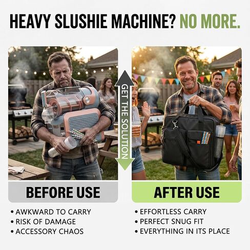 حقيبة حمل لجهاز Ninja SLUSHI Max FS605، حقيبة سفر معزولة لآلة Slushie مع قاعدة دعم مستقيمة صلبة، تصميم للاستخدام في الحقيبة وجيوب ملحقة، حقيبة حمل خارجية شديدة التحمل 1680D in Kuwait