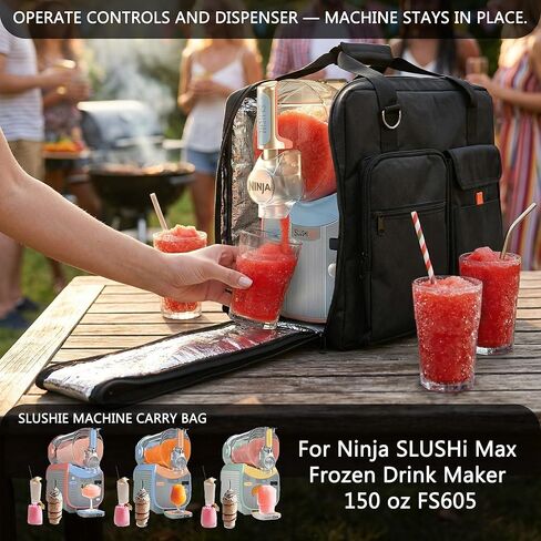 حقيبة حمل لجهاز Ninja SLUSHI Max FS605، حقيبة سفر معزولة لآلة Slushie مع قاعدة دعم مستقيمة صلبة، تصميم للاستخدام في الحقيبة وجيوب ملحقة، حقيبة حمل خارجية شديدة التحمل 1680D in Kuwait