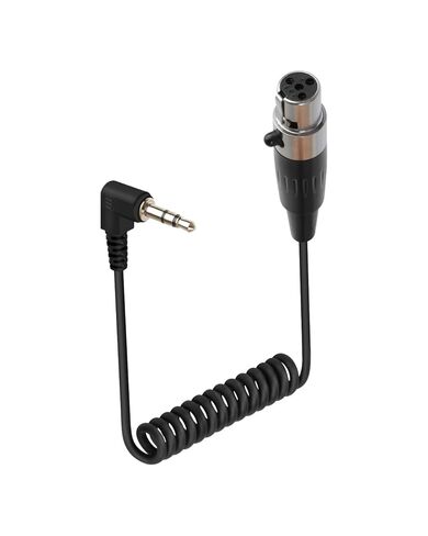 كابل ملفوف RIIEYOCA 3.5 مم إلى Mini XLR، زاوية قائمة 3 دبابيس Mini XLR أنثى إلى 1/8 بوصة مقبس صغير TRS ستيريو ذكر كابل صوت لمشغلات MP3 والهواتف ومكبرات الصوت (50 سم/1.65 قدم) in Kuwait