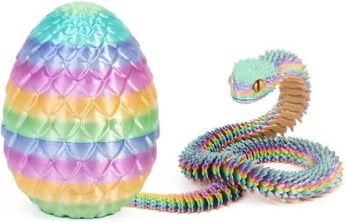 3D Printed Rainbow-Color Snake Eggs with Snake Inside Decor Executive Desk Home Office in Saudi Arabia