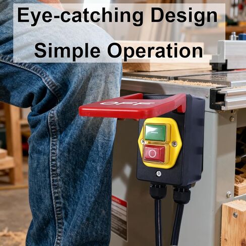 مفتاح مجداف أحادي الطور 110 فولت، مفتاح أمان لطاولة جهاز التوجيه مع مقابس أنثى، سلك طاقة ذكر 1 قدم وأنثى 5 أقدام، إيقاف طوارئ أحمر لمناشير الطاولة، طاولات التوجيه، أسلاك التمديد in Kuwait