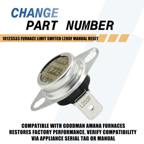 2 حزمة 10123533 مفتاح حد الفرن L200F إعادة تعيين يدوي متوافق مع Goodman Amana in Kuwait