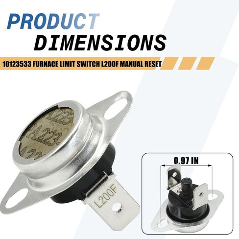 2 حزمة 10123533 مفتاح حد الفرن L200F إعادة تعيين يدوي متوافق مع Goodman Amana in Kuwait