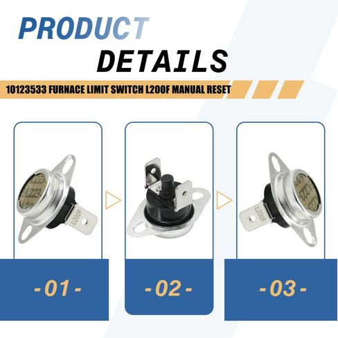 2 حزمة 10123533 مفتاح حد الفرن L200F إعادة تعيين يدوي متوافق مع Goodman Amana in Kuwait