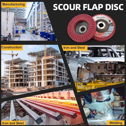 Sbestily 10Pcs 4 Inch Scour Flap Disc 120 & 240 Grit, Coarse Polishing Grinding Wheel for Metal Stainless Steel, Angle Grinder Attachment, Scouring Pads Scuff Sanding Discs Paint Rust Remover in Kuwait