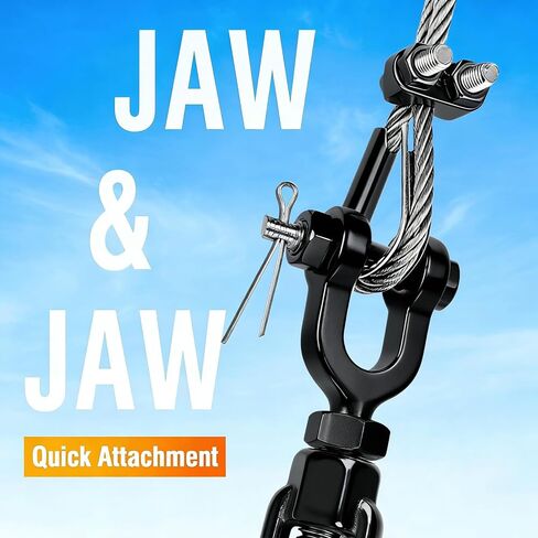 2 حزمة 3/8 "طلاء أسود الكهربي 304 SS الثقيلة الفك وصلة ربط الفك، شداد شدادات كبيرة للكابلات حبل الأسلاك، مجموعة بوابة مكافحة الترهل، خيمة الظل الشمس، الموتر درابزين سطح السفينة in Kuwait