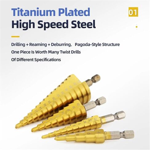 1Pcs 4-32mm HSS Step Pagoda Drill Bit Conical Stage for Metal Wood High Speed Stepped Power Tools in Kuwait