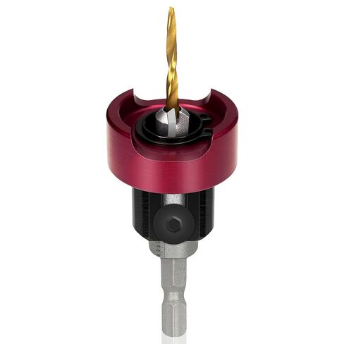 KEENTECH Carbide Tipped 82° Countersink Tapered Drill Bit with Depth Stop, 3/8" Dia x 1/8" Drill Diameter x 1/4" Shank, Adjustable Depth Stop with Ball Bearing in Saudi Arabia