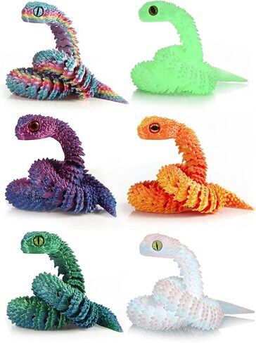 6 Pcs 12in 3D Printed Snake Toys,Fidget ADHD Articulated Snake Toy,Eco-Friendly Flexible 3D Printed Animal Toy,Christmas Toys for Teen Boys Kids in Saudi Arabia