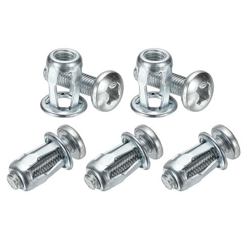M METERXITY 5-Pack M8 x 21 Hollow Door Anchor Set, Petal Nuts Expansion Screw Jack Nut for Hollow Wall/Aluminium Cladding/Steel Pipes/Iron Sheets/Plastic Panels[Silver Tone] in Saudi Arabia