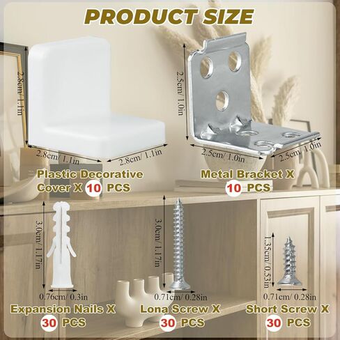 Furniture Anchor Kit 10 Sets Wall Anchors for Furniture with Screws Drilling to Install in Kuwait