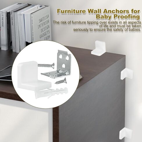 Furniture Anchor Kit 10 Sets Wall Anchors for Furniture with Screws Drilling to Install in Kuwait