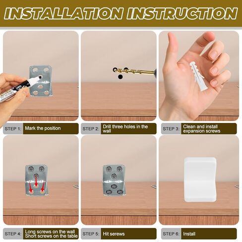 Furniture Anchor Kit 10 Sets Wall Anchors for Furniture with Screws Drilling to Install in Kuwait