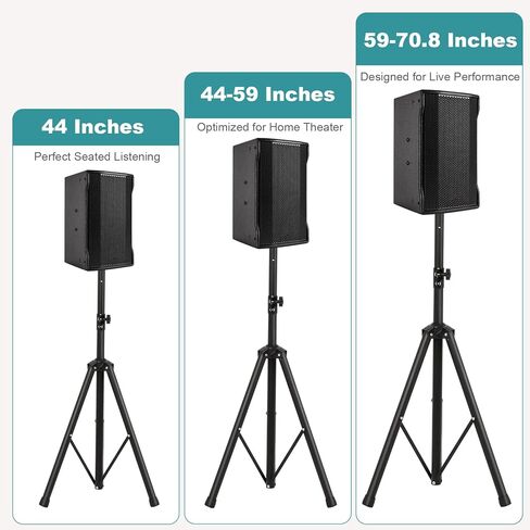 Dollate Speaker Stand Pair Heavy Duty Hold up to 150lbs Capacity, Speaker Tripod Stand with Speaker Plate, Adjustable Height from 40" to 70.8", 35mm Compatible Insert in Saudi Arabia