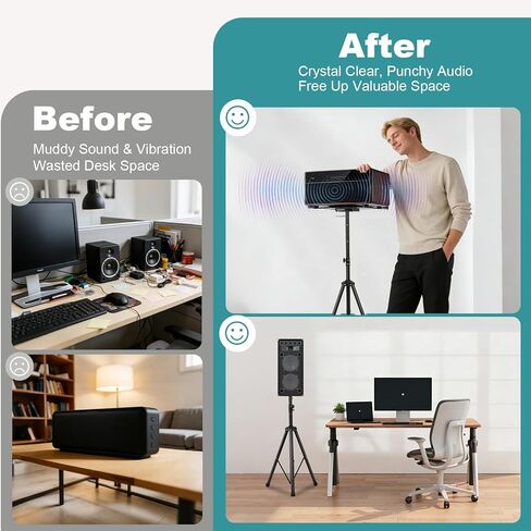 Dollate Speaker Stand Pair Heavy Duty Hold up to 150lbs Capacity, Speaker Tripod Stand with Speaker Plate, Adjustable Height from 40" to 70.8", 35mm Compatible Insert in Saudi Arabia