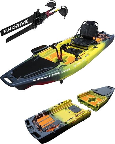 Rocket Modular Fishing Kayak - 9.8 قدم خفيفة الوزن ، الجلوس على قمة الكاياك للبالغين والشباب - تصميم مستقر ومحمول ، مثالي لتوفير الفضاء للسفر - 400 رطل سعة in Kuwait