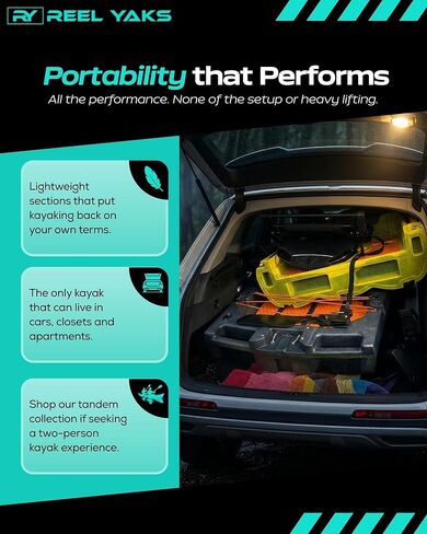 Rocket Modular Fishing Kayak - 9.8 قدم خفيفة الوزن ، الجلوس على قمة الكاياك للبالغين والشباب - تصميم مستقر ومحمول ، مثالي لتوفير الفضاء للسفر - 400 رطل سعة in Kuwait