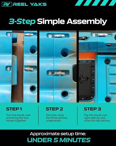 Rocket Modular Fishing Kayak - 9.8 قدم خفيفة الوزن ، الجلوس على قمة الكاياك للبالغين والشباب - تصميم مستقر ومحمول ، مثالي لتوفير الفضاء للسفر - 400 رطل سعة in Kuwait