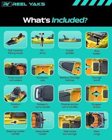 Rocket Modular Fishing Kayak - 9.8 قدم خفيفة الوزن ، الجلوس على قمة الكاياك للبالغين والشباب - تصميم مستقر ومحمول ، مثالي لتوفير الفضاء للسفر - 400 رطل سعة in Kuwait