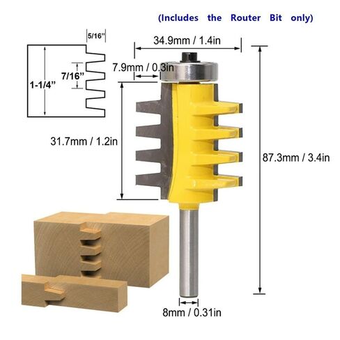 1 قطعة 8 مللي متر عرقوب إصبع مشترك راوتر بت ، النجارة كربيد طحن أداة القطع لآلة الحفر in Kuwait